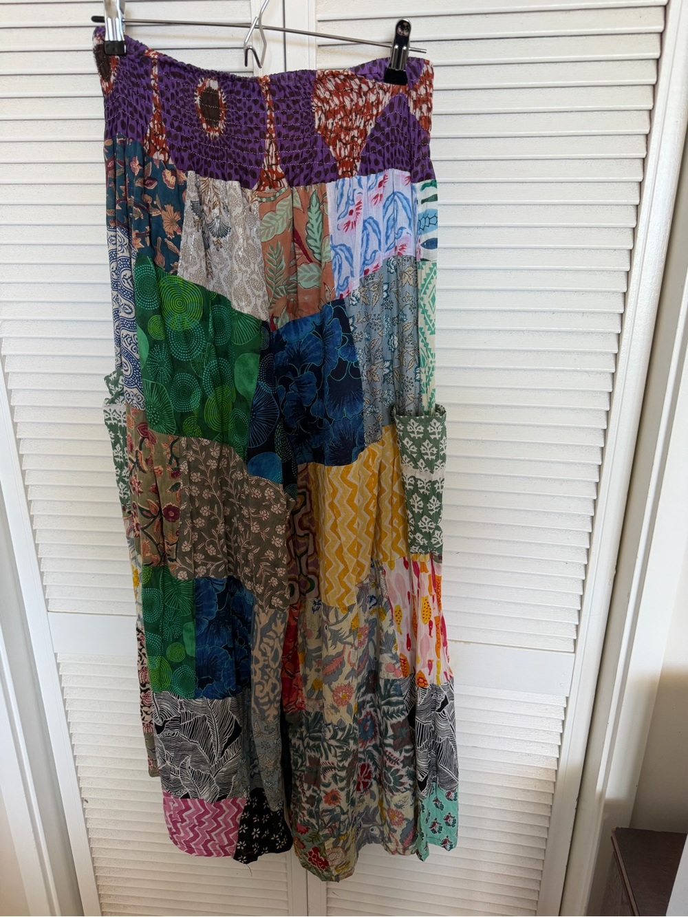 Boho Patchwork Wide-Leg Pants - Multicolor - Picture 2 of 5